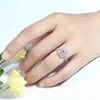 VERYINS 14K or blanc centre émeraude coupe Double Halo Moissanite bague de fiançailles pour les femmes cadeau d'anniversaire