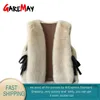 Faux Fur Kamizelka Kobiety Winter Bez Rękawów Casual Płaszcz Kobiet Solidne Fake Fox Płaszcze do Lady Moda Femme 210428