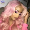 Perruque Synthétique Pink Wig Long Deep Wave Lace Front Wigs Synthetic Heat Resistant Hair For Black/White Women