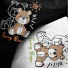 Tecknad söt björntryck Casual T-shirt Kortärmad Bomull Tees Man Friska Toppar