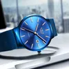 Ligeメンズウォッチトップブランド豪華な男性シンプルなファッションウォッチ超薄い10mm防水腕時計腕時計ステンレススチールクォーツ時計210527