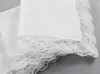 New25cm Blanc Dentelle Mince Mouchoir Coton Serviette Femme Cadeau De Mariage Décoration Tissu Serviette DIY Plaine Blanc EWB6778