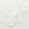 0-3 ans né barboteuse filles vêtements creux étoile laine tricotée barboteuses été infantile bébé garçons combinaison 210417