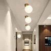 LED Glass ball Bedroom bedside wall lamp Brass/Black modern living room corridor study background wall aisle ceiling lamps