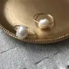 Naturalna Barokowa Pearl 14K Złoto Wypełnione Knuckle Pierścień Mujer Bague Femme Handmade Minimalizm Biżuteria dla kobiet