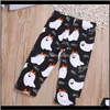 Sets Baby Baby Maternity Drop Delivery 2021 Halloween Clothing Set Long Sleeve Cartoon Printed Lace Top Kids Clothes Girls Waist Elastic Band