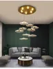 Nordic Led Led Chandelier Lotus Folha Acrílico Restaurante Pingente Lâmpadas Creative Sala de estar Quarto Hotel Lobby Villa Escada