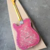 Rendimiento de alto costo-especial-6 cuerdas Pink Retro Guitarra eléctrica con pastillas P90, Frebiteboard