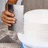 Stainless Steel Bakeware Cream Scraper Geometry Irregular Teeth Edge Spatulas Pastry Dough Cutters DIY Cake Decorating Tools RRB14058