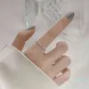 Designkänsla Öppning Plain Ring Womens Korean Simple Super Chic Square Diamond Sugar Paper Papper Finger Trendy