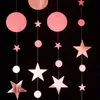 Party Decoration 4m Circle Round Stars Paper Garland Baby Shower Home Ribbon 1PC Christmas With