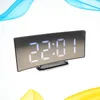 Andere klokken Accessoires Groot scherm Wekker LED Duurzaam Praktische spiegel Mute voor Home School (wit)