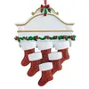 Pendentifs de Noël vierges en résine inachevée, statue de chaussettes de dessin animé, nom personnalisé, arbre de noël suspendu, ornements de maison pour décoration murale familiale