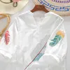Vanovich Fashion Shirt Frauen Sommer wild lässiger koreanischer Stil Stickerei Sonnenschutz Frauen Kleidung 210615