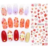 2021 DIY Designer Vattenöverföring Nails Art Sticker Färgglada Lila Fantacy Blommor Nail Stickers Wraps Folie Klistermärke Manikyr