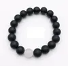 2021 nouveau Bracelet de perles d'onyx noir mat de jade blanc mat de 10mm, Bracelets élastiques de pierre gemme cadeau pour hommes femmes