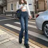 Hoge taille losse comfortabele jeans voor vrouwen wijde been broek elastische mode vriendje stijl denim broek plus size 210629
