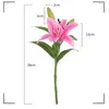 6Pcs Artificial Flowers Lily Latex High Quality Lilies Beauty Forever Wedding Flowers Flores Artificiales Para Decoracion Hogar 210624