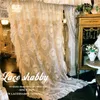 Fransız Rokoko Vintage Garland İşlemeli Perdeler Beyaz Sheer Perde Pencere Oturma Odası Için Vual Perde Ruffled Warp 210712