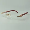 مصمم باقة الماس النظارات إطارات 3524012 مع معابد الخشب الأصلي للجنسين، الحجم: 56-36-18-135mm