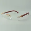 Lunettes de créateur bouquet de diamants Frames 3524012 avec branches en bois d'origine pour unisexe, taille: 56-36-18-135mm