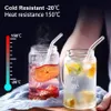 Herbruikbaar drinken helder glazen rietjes Eco-vriendelijke hoge borosilicaat glazen stro voor smoothie milkshakes dranken Bar Accessoroy