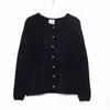 Gaspard Rib Dzianiny Sweter Sweter Kobiety Zima Jesień Z Długim Rękawem Czarny Wielbłąd Vintage Cardigan Biuro Lady Casual Swetry 211103