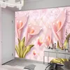 Customized Luxury 3D Wallpaper HD Pink Calla Lily Three-Dimensional Romantic Flower Decoration Silk Ink Printing Mural Sticker Material