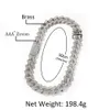 20mm Baguette Miami Cubain Ras Du Cou Glacé Chaîne Pavée Prong Réglage Bling Cubique Zircone Collier Hiphop Bijoux