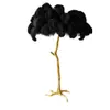 Nordic Home Decoration Ostrich Fjäder Golvlampa Modern Lyx Koppar Golvlampor för vardagsrum Hotell Art Inredning Stående Ljus