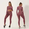 2 stycken Set Women Workout Clothing Outfit Suit Gym Yoga Set Fitness Sportwear Crop Top Sports Bh Seamless Leggings Active Wear4665133