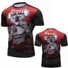 BJJ Rashguard T Shirt Men's Compression MMA Fitness Muscle Fight TOP Muay Thai Tees Jiu Jitsu Tight Fightwear 210714