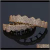 Grillz, Dental Body Drop Delivery 2021 Hip Hop Jewelry Hipsters Diamond Dientes Grillz Teeth Gold Luxury Designer Iced Out Grills Hiphop Rapp