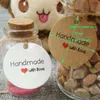 New100pcs Спасибо Kraft Paper Label Подарочные Теги Handmade DIY Cookies Свадьба День рождения Вечерина Форс Тег ZZD13082