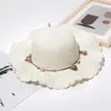 Wide Brim Hats Summer Elegant Sun Hat Women Flower Straw Big Solid Sea Beach Floppy Classic Cap