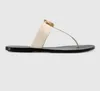 Terlik Tasarımcı Slayt Yazlık sandaletler Moda Erkekler Plaj Kapalı Düz Ayaklı Deri Bayan Kadın Ayakkabı Bayan Terlik Boyut 35-46 kutusu ile Floplar