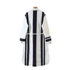 Elegant women patchwork dress autumn fashion ladies pocket es streetwear female striped girls chic vestidos 210427