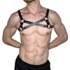 Manlig sele bdsm fetisch gay underkläder läder justerbar bälte bonning erotisk sexig punk rave costumes cosplay tops bras sets238b