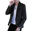 Moda Blazer Casaco Homens Único Botão Casual Homens Slim Blazer Jacket Designs Jaqueta Formal Mens Fit Elegante Blazer Terno Casaco 220310