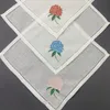 Ensemble de 12 Mouchoirs Pour Femme Blanc Pur Ramie Tissu Hankies Bordure Ajourée Brodé Floral Hanky 13 "x 13"