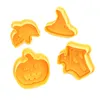 4 peças / conjunto de 3D biscoito dos desenhos animados molde doce molde diy halloween o açúcar girando primavera abóbora tridimensional