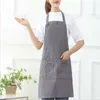 Aventais Avental de cozinha Canvas de algodão à prova d 'água Ajustável de mulheres ajustáveis ​​de café da cafeteira