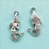 Lot 100pcs Mermaid sea-maid Tibetan Silver Charms Pendants for jewelry making Earring Necklace Bracelet Key chain accessories 22*12mm DH056