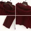 1Winter Knitted Hooded Sweater For Women Long Sleeve Female Knit Casual Jumper and Pullover s 210514