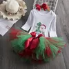 Bebek Mektubu Giyim Setleri Kızlar Sequins Yay Bandı + Mektup Romper + Tutu Dantel Etekler 3 adet / takım Butik Çocuklar Doğum Günü Partisi Giysileri Set M3555