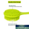 Brosse de douche double face en silicone à long manche, brosse de lavage de salle de bain, massage du dos, luffa, accessoires exfoliants pour le corps, prix d'usine, conception experte