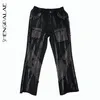 Summer Casual Jeans Woman Long Trousers Cowboy Female Loose Streetwear Splice Raw Edge Pants ZA4640 210427