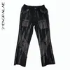 Sommar Casual Jeans Kvinna Långbyxor Cowboy Kvinna Loose StreetWear Splice Raw Edge Pants ZA4640 210427