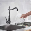 Onyzpily Kitchen Sink Faucets Black Bronze Kitchen 360 Rotation Kitchen Water Crane Tap Single Handle Mixer Tap 210724