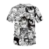 Ahegao T-shirt Anime 3D Print Mannen Dames Streetwear Hentai Patroon O-hals Hip Hop T-shirt Harajuku Casual Tops Sexy Meisje Kleding Y220208